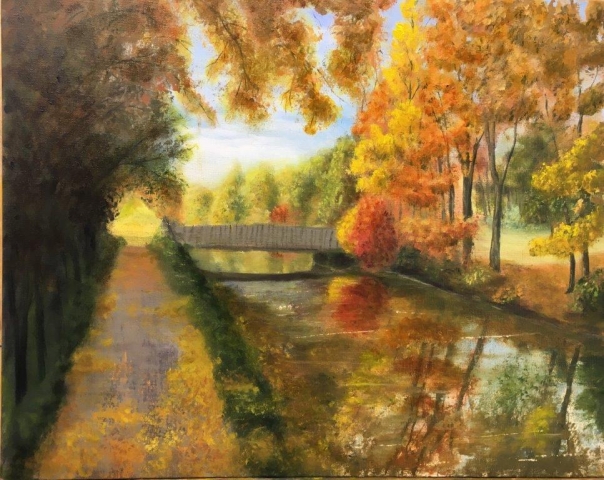 "Uxbridge Canal," oil on stretched canvas, 16x20": SOLD
