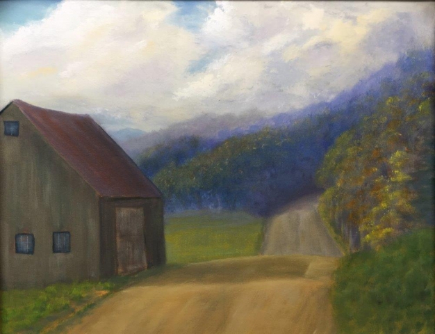 "Vermont Farm," oil on canvas, 16x20": $700