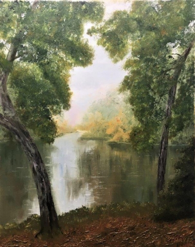 "Blackstone River," oil on stretched canvas, 16x20": SOLD