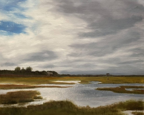"Grays Beach," oil on stretched canvas, 16x20": $800