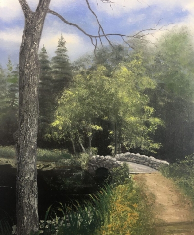 "Stone Bridge" #2, oil on stretched canvas, 20x16": SOLD
