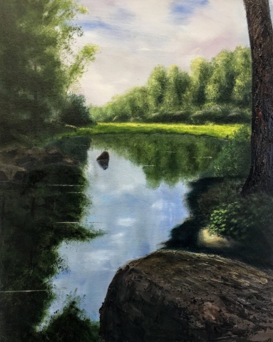 "Chicken Brook" #2, oil on stretched canvas, 16x20": $700
