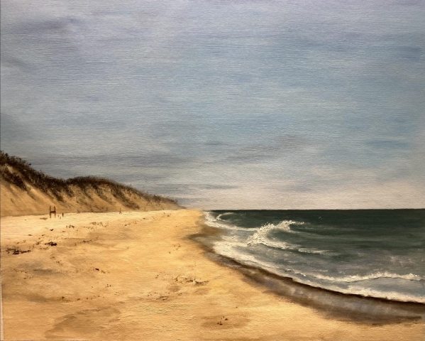 "Marconi Beach North," oil on stretched canvas, 16x20": $700