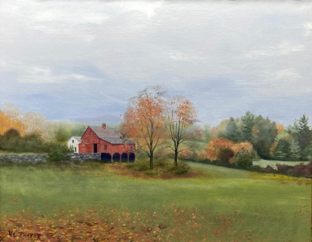 "The Red Barn," oil on stretched canvas, 16x20": SOLD
