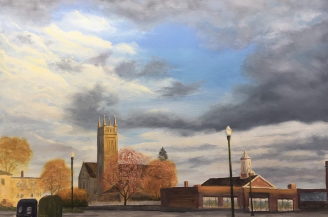 "Saint Mary's Church," oil on stretched canvas, 24x36": $2,500