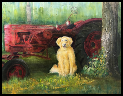 "Bailey at Kelly's Farm," oil on stretched canvas, 16x20": $700