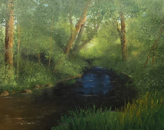 "Choate Park in Medway" #1, oil on stretched canvas, 16x20" NFS