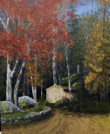 "Hidden Shed," oil on stretched canvas, 16x20": SOLD
