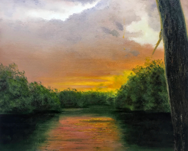 "Blackstone River," oil on stretched canvas, 16x20": SOLD