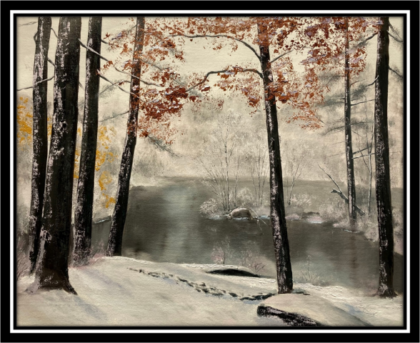 "Winter's Delight," oil on stretched canvas, 16x20": SOLD