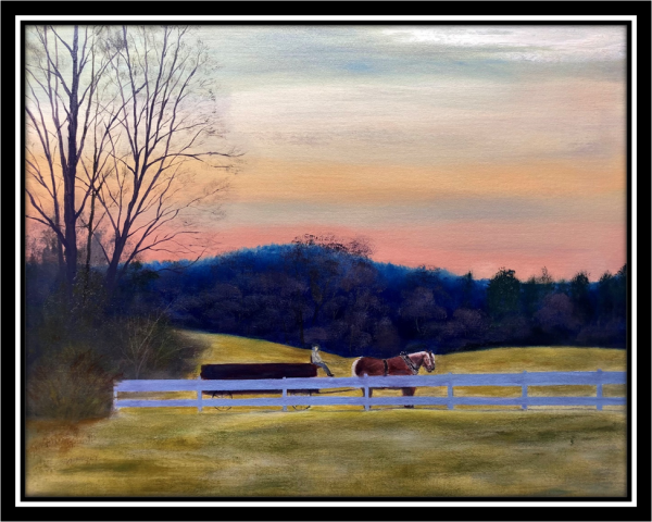 "Day's End," oil on stretched canvas, 22x28": $1,400