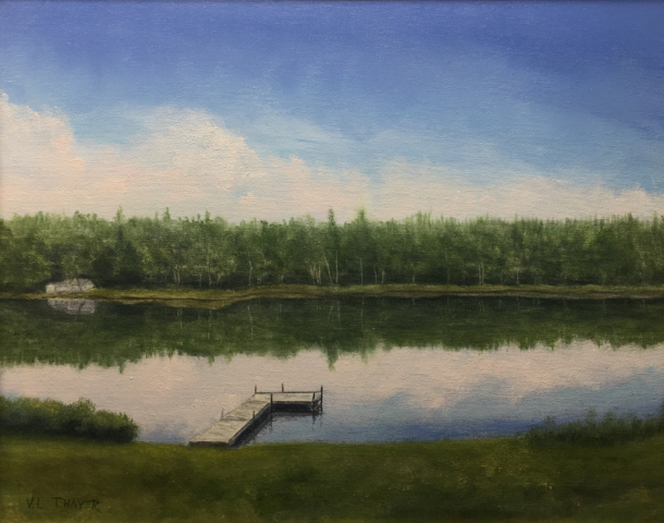 "Newell Pond, NH," oil on stretched canvas, 16x20": SOLD