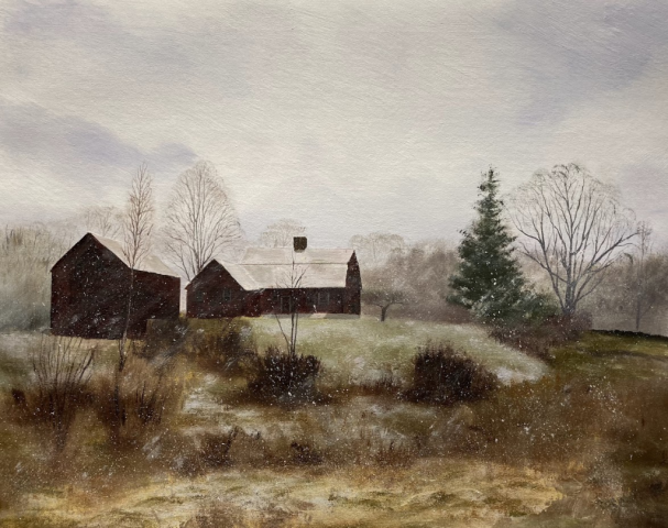 "Cormier Farm," oil on stretched canvas, 16x20": SOLD