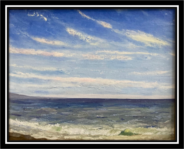 "Cape Cod Beach," oil on stretched canvas, 16x20": $800
