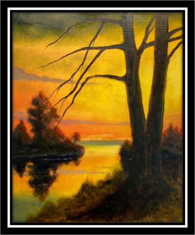 "Warm Day's End," oil on stretched canvas, 20x16": $900