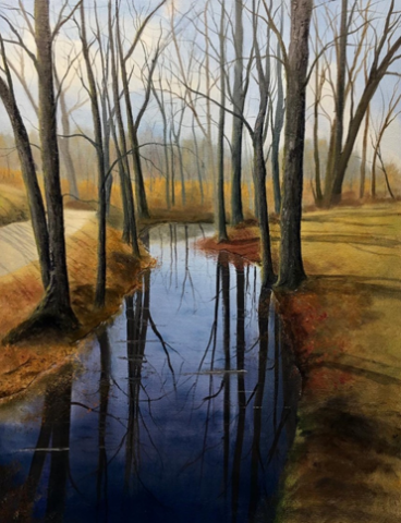 "Pine Grove Brook" #2, oil on stretched canvas, 16x20": SOLD