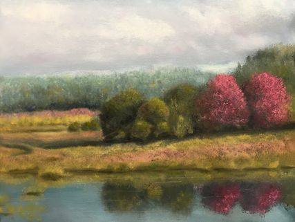 "Rice Pond," oil on stretched canvas, 16x20": SOLD