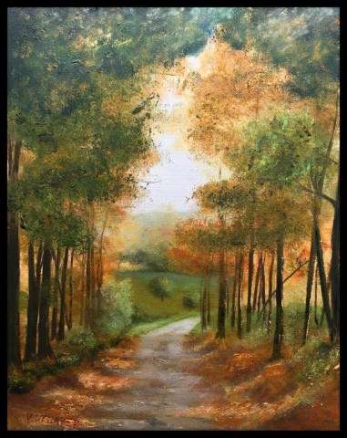 "Vermont Road," oil on stretched canvas, 20x16": $700